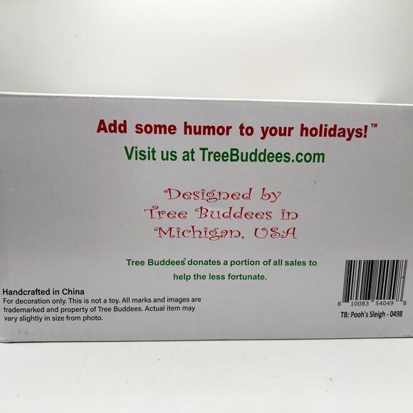 Tree Buddees Winnie the Pooh Sleigh Eeyore Piglet 2pcs Large Christmas Ornament - Picture 8 of 8